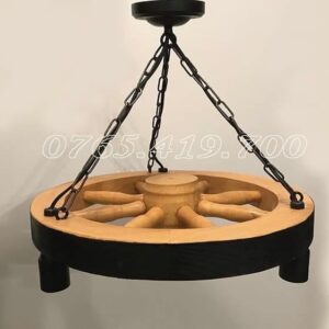 Candelabru roata lemn, stejar
